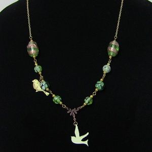 Birds, Beads, & Crystals Necklace